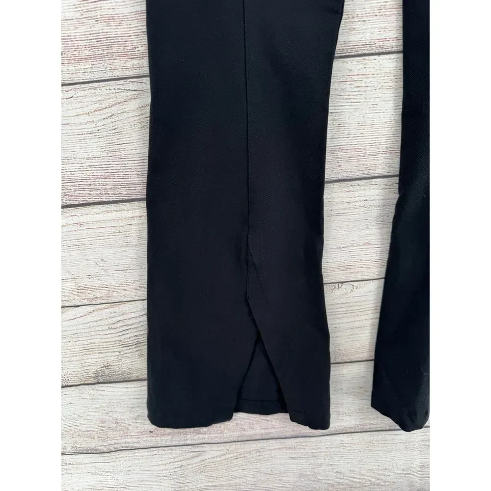 Free People Split‎ Hem Flare Pants Womens Small Black Ponte Knit Back Zip